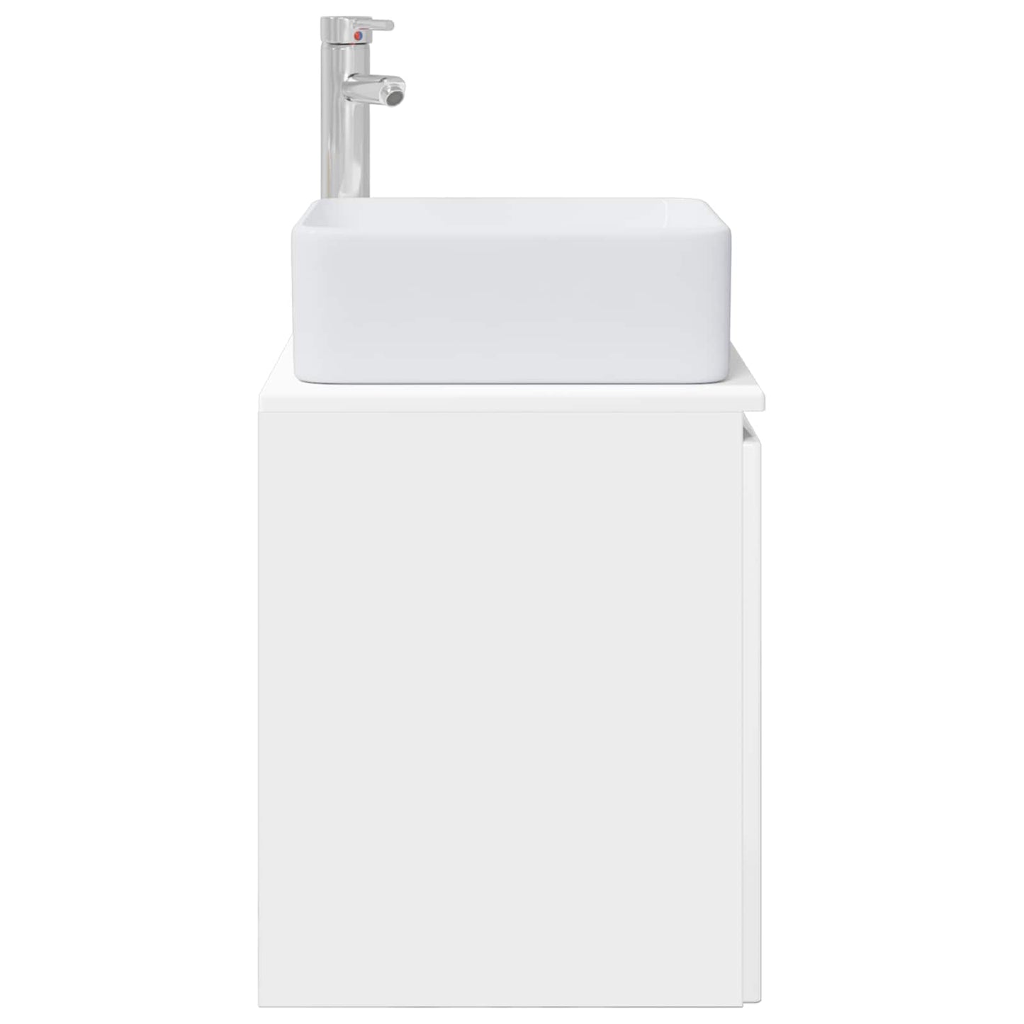 Wall-Mounted Sink Vanity High Gloss White 49.5 x 41 x 63 cm