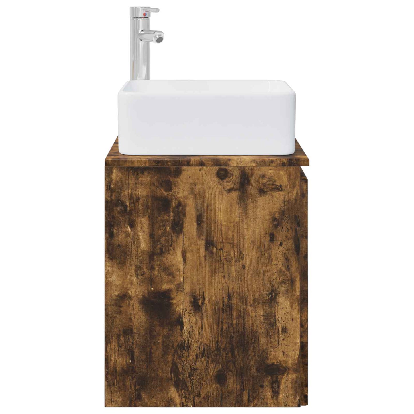 Wall-Mounted Sink Vanity Smoked Oak 49.5 x 41 x 63 cm