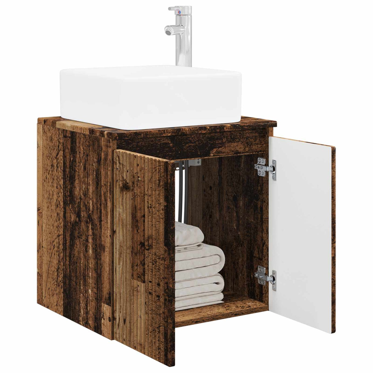 Wall-Mounted Sink Vanity Old Wood 49.5 x 41 x 63 cm