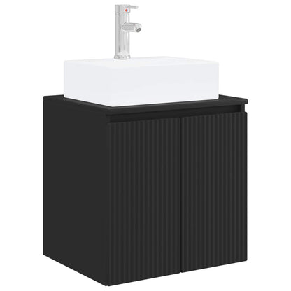 Wall-Mounted Sink Vanity Black 49.5 x 41 x 62.5 cm