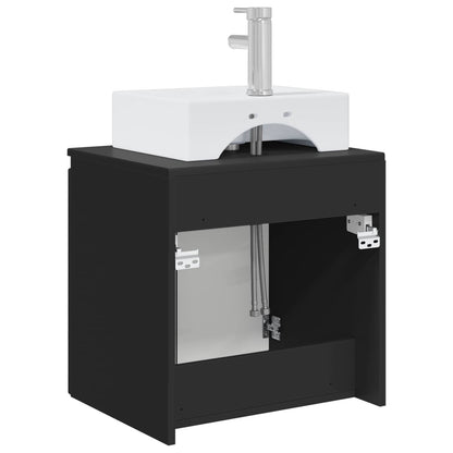 Wall-Mounted Sink Vanity Black 49.5 x 41 x 62.5 cm