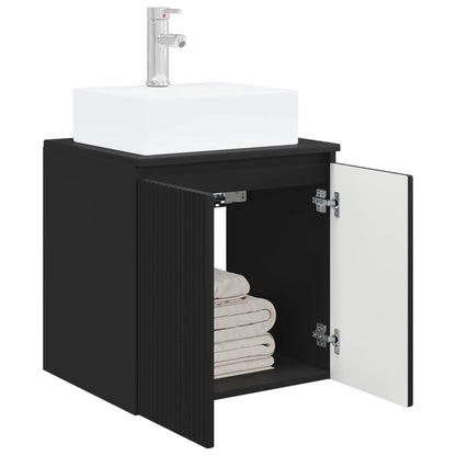 Wall-Mounted Sink Vanity Black 49.5 x 41 x 62.5 cm