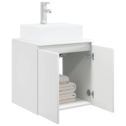 Wall-Mounted Sink Vanity High Gloss White 49.5 x 41 x 62.5 cm