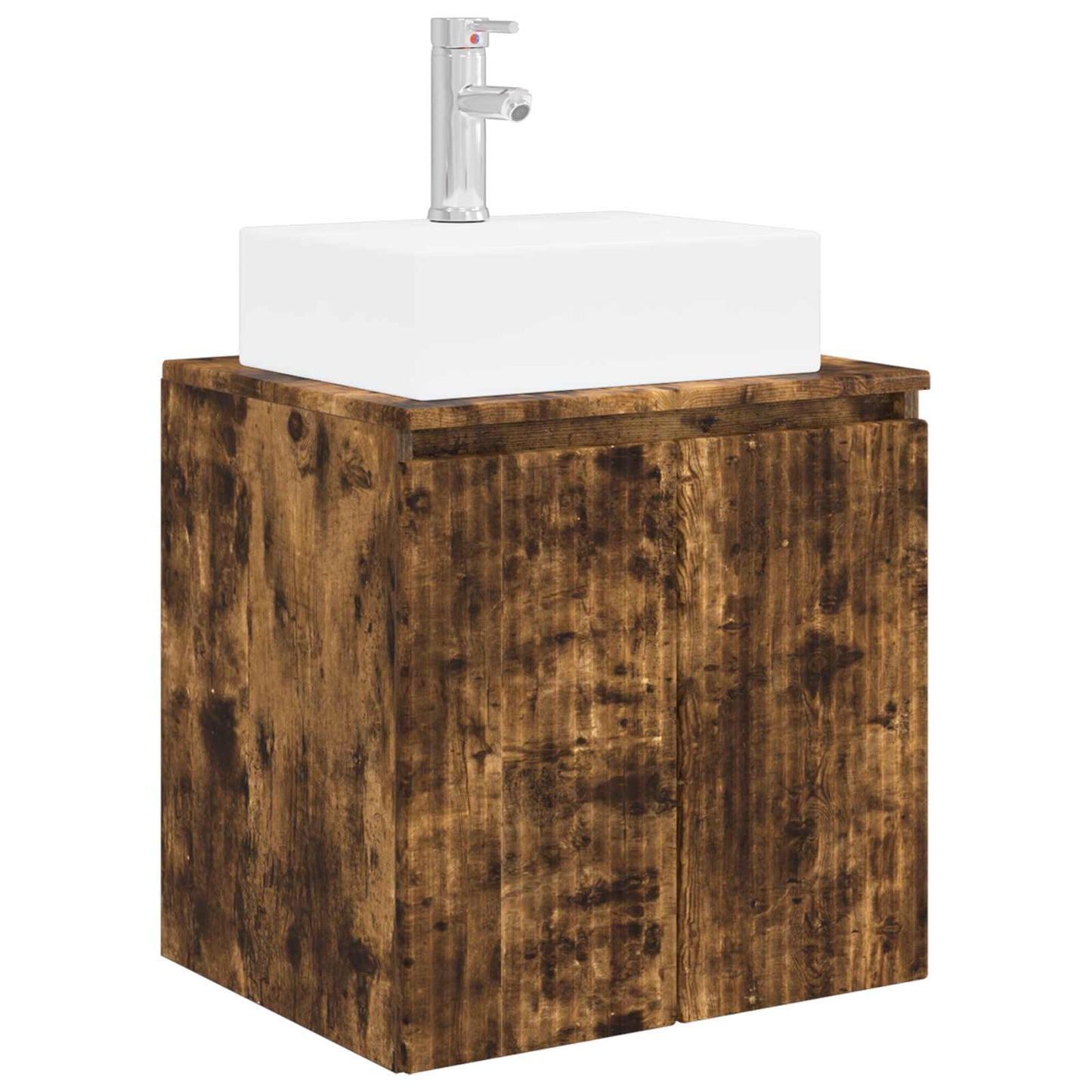 Wall-Mounted Sink Vanity Smoked Oak 49.5 x 41 x 62.5 cm