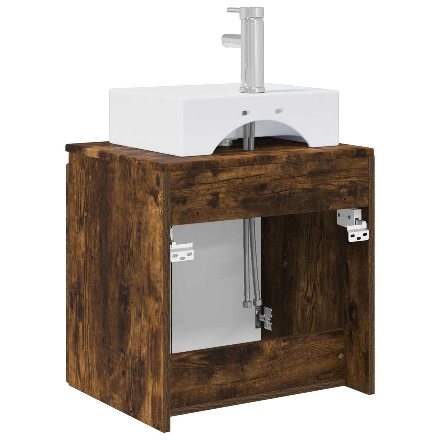 Wall-Mounted Sink Vanity Smoked Oak 49.5 x 41 x 62.5 cm