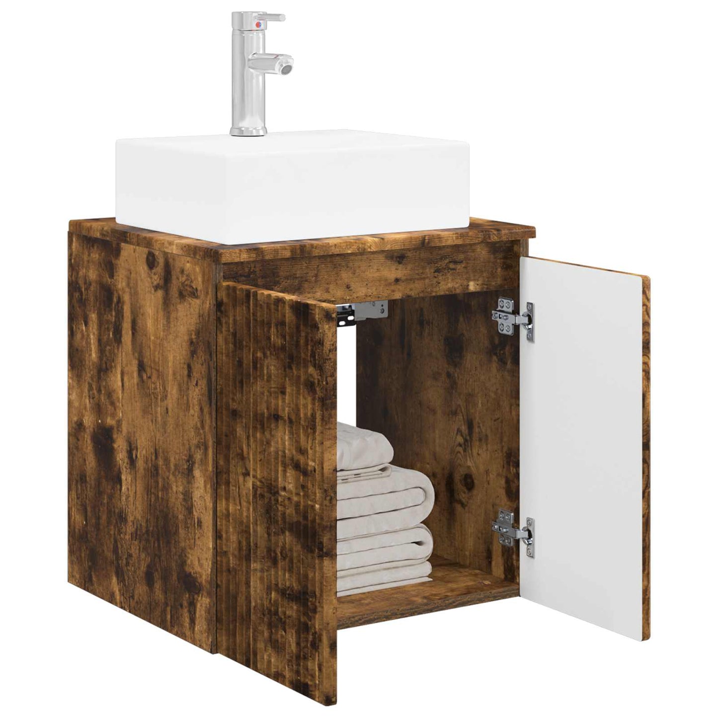Wall-Mounted Sink Vanity Smoked Oak 49.5 x 41 x 62.5 cm