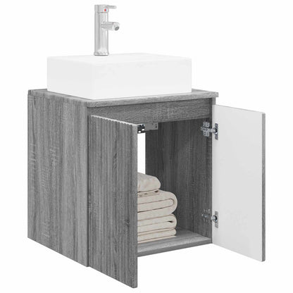 Wall-Mounted Sink Vanity Grey Sonoma 49.5 x 41 x 62.5 cm