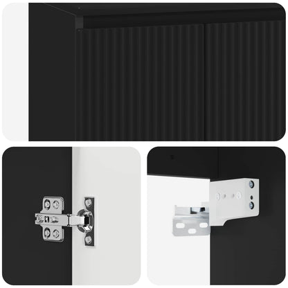 Wall-Mounted Sink Vanity Black 53 x 35 x 63 cm Engineered Wood