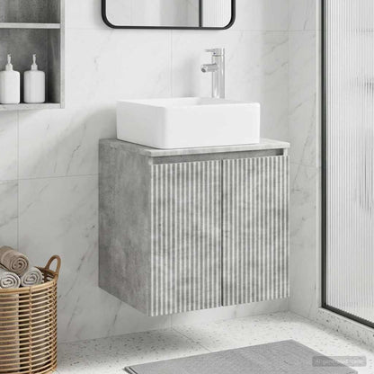 Wall-Mounted Sink Vanity Concrete Grey 53 x 35 x 63 cm