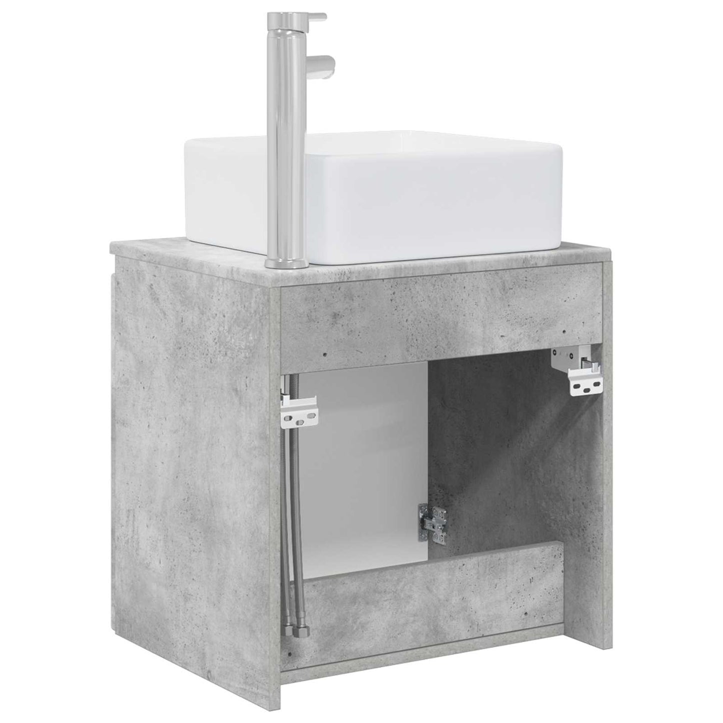 Wall-Mounted Sink Vanity Concrete Grey 53 x 35 x 63 cm