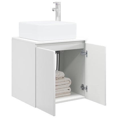 Wall-Mounted Sink Vanity High Gloss White 53 x 35 x 63 cm