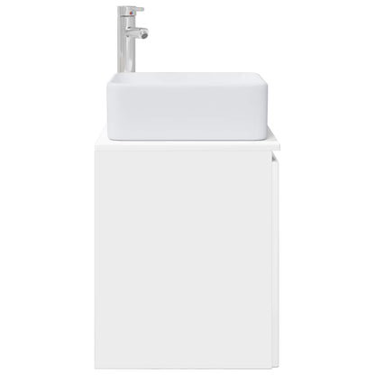 Wall-Mounted Sink Vanity High Gloss White 53 x 35 x 63 cm