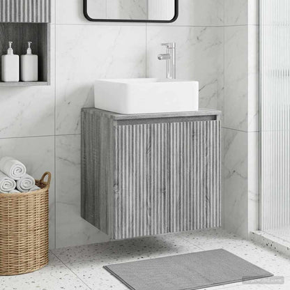 Wall-Mounted Sink Vanity Grey Sonoma 53 x 35 x 63 cm