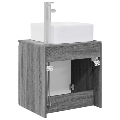 Wall-Mounted Sink Vanity Grey Sonoma 53 x 35 x 63 cm