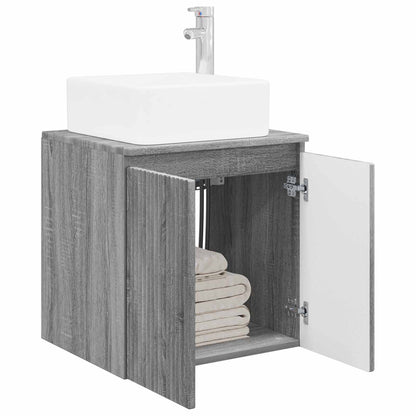 Wall-Mounted Sink Vanity Grey Sonoma 53 x 35 x 63 cm