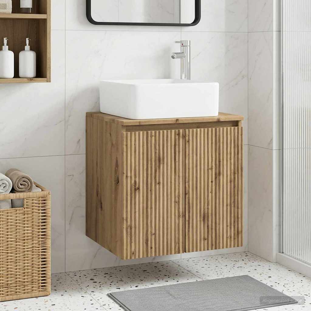 Wall-Mounted Sink Vanity Artisan Oak 53 x 35 x 63 cm