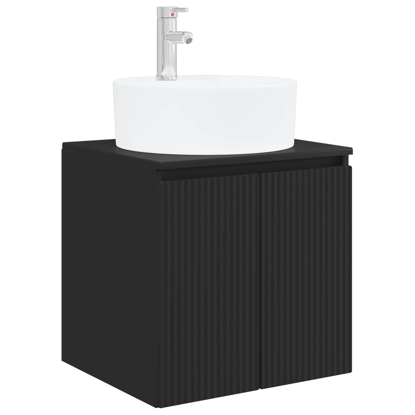 Wall-Mounted Sink Vanity Black 49.5 x 44.5 x 65 cm