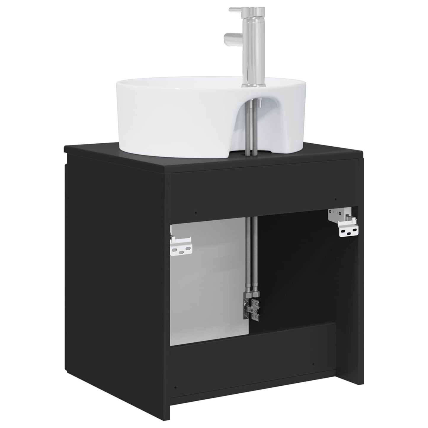 Wall-Mounted Sink Vanity Black 49.5 x 44.5 x 65 cm