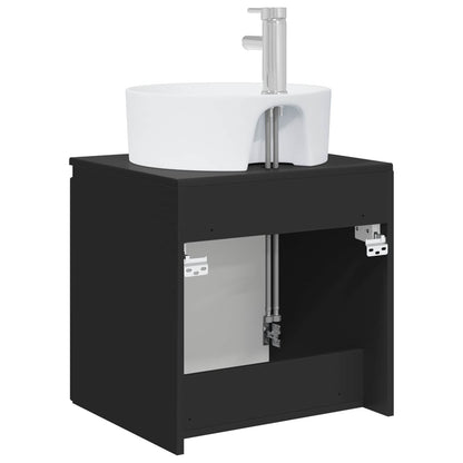 Wall-Mounted Sink Vanity Black 49.5 x 44.5 x 65 cm