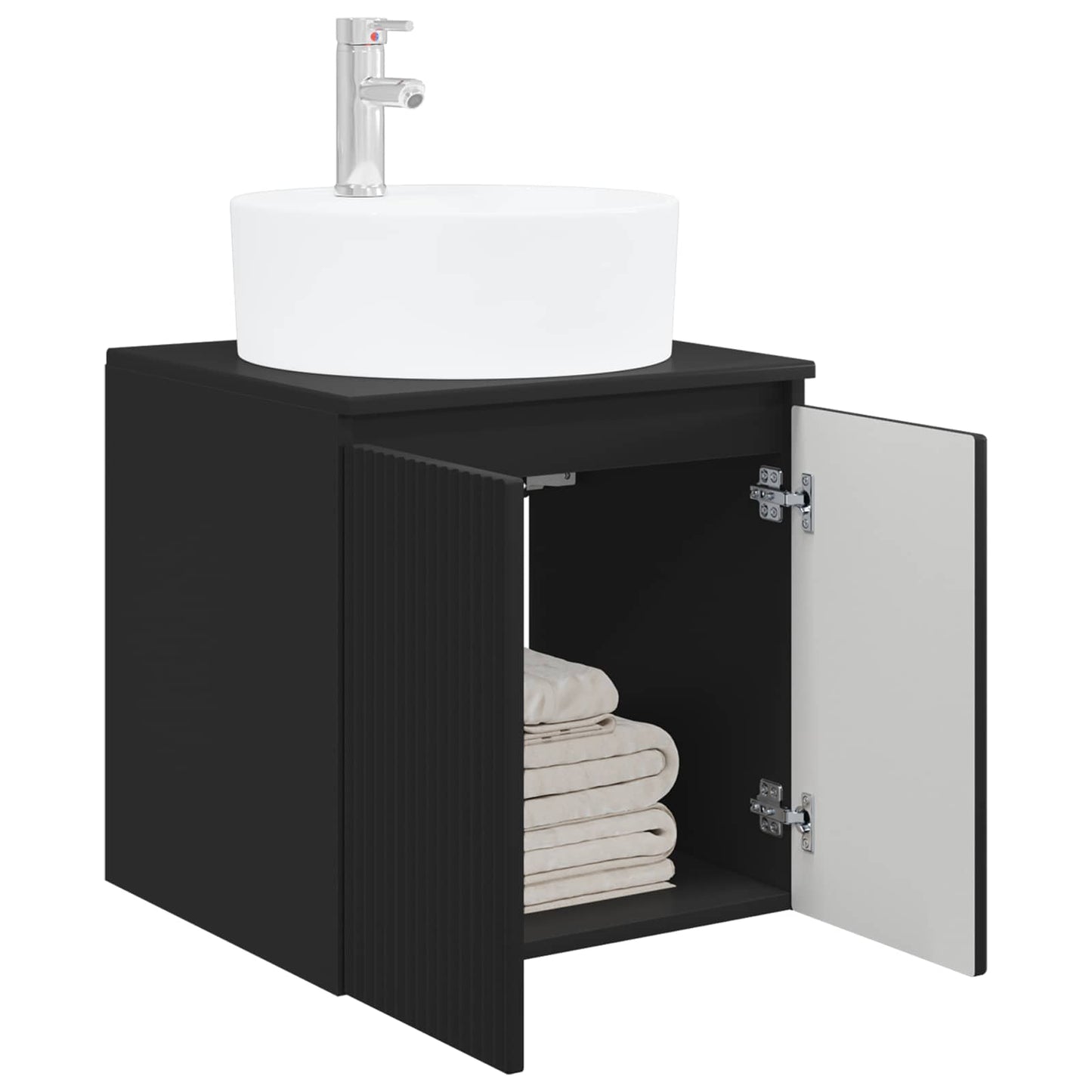 Wall-Mounted Sink Vanity Black 49.5 x 44.5 x 65 cm