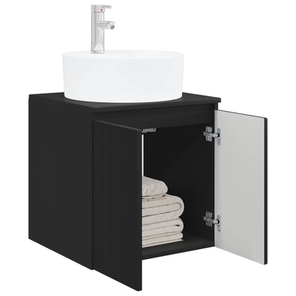Wall-Mounted Sink Vanity Black 49.5 x 44.5 x 65 cm