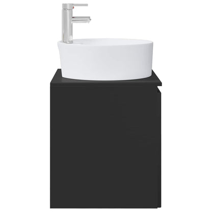 Wall-Mounted Sink Vanity Black 49.5 x 44.5 x 65 cm