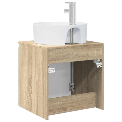 Wall-Mounted Sink Vanity Sonoma Oak 49.5 x 44.5 x 65 cm