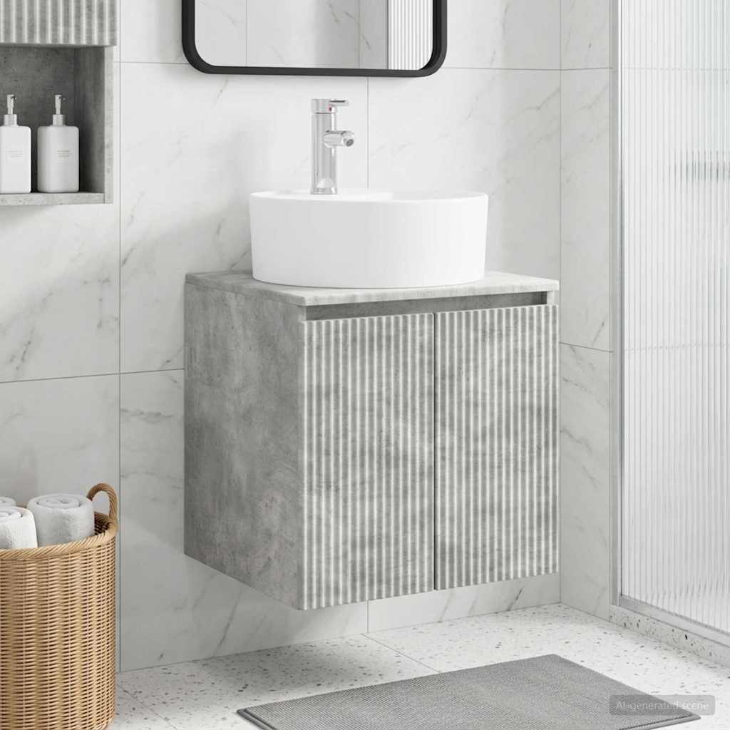 Wall-Mounted Sink Vanity Concrete Grey 49.5 x 44.5 x 65 cm