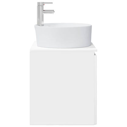 Wall-Mounted Sink Vanity High Gloss White 49.5 x 44.5 x 65 cm