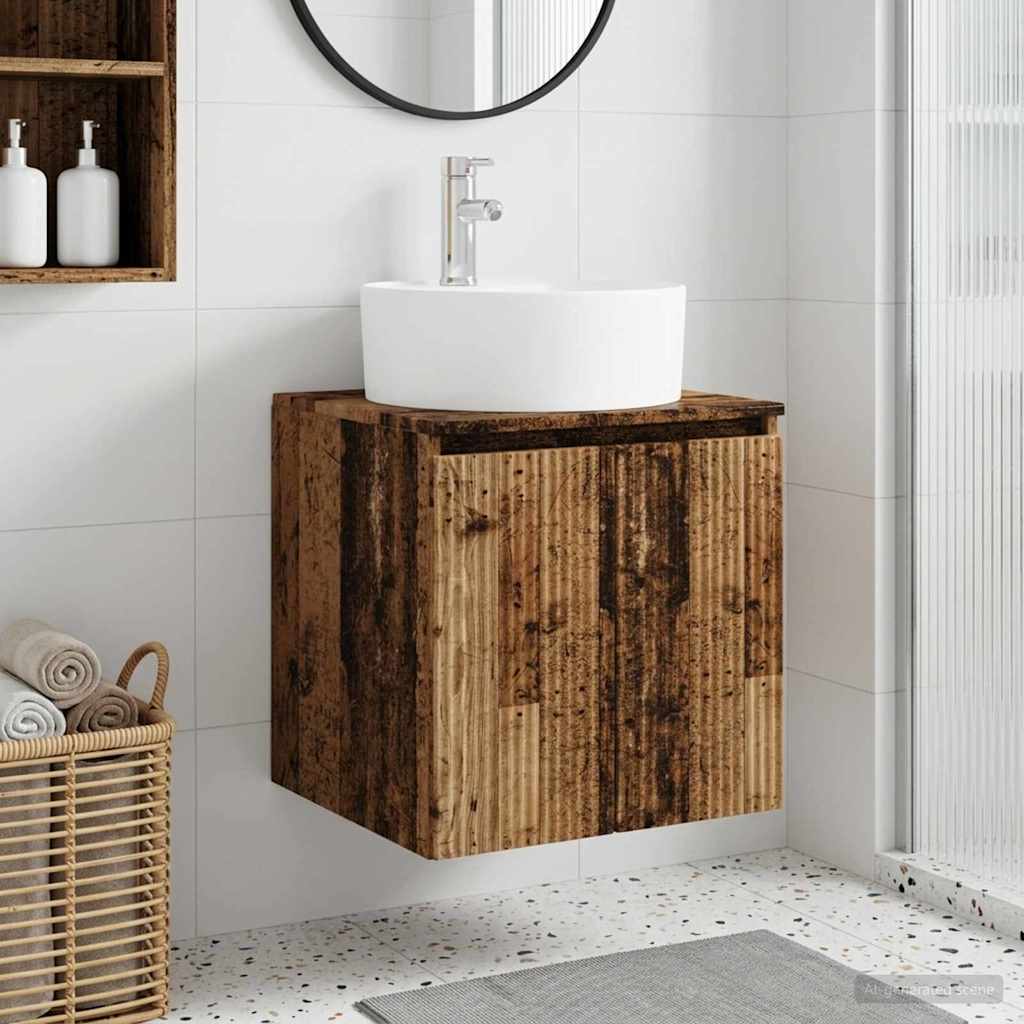 Wall-Mounted Sink Vanity Old Wood 49.5 x 44.5 x 65 cm