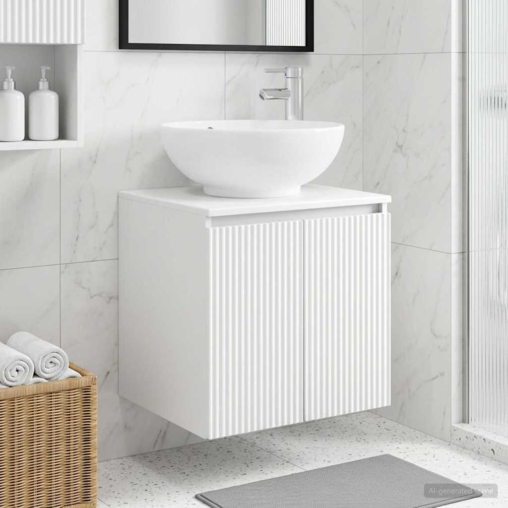 Wall-Mounted Sink Vanity White 49.5 x 44.5 x 65 cm