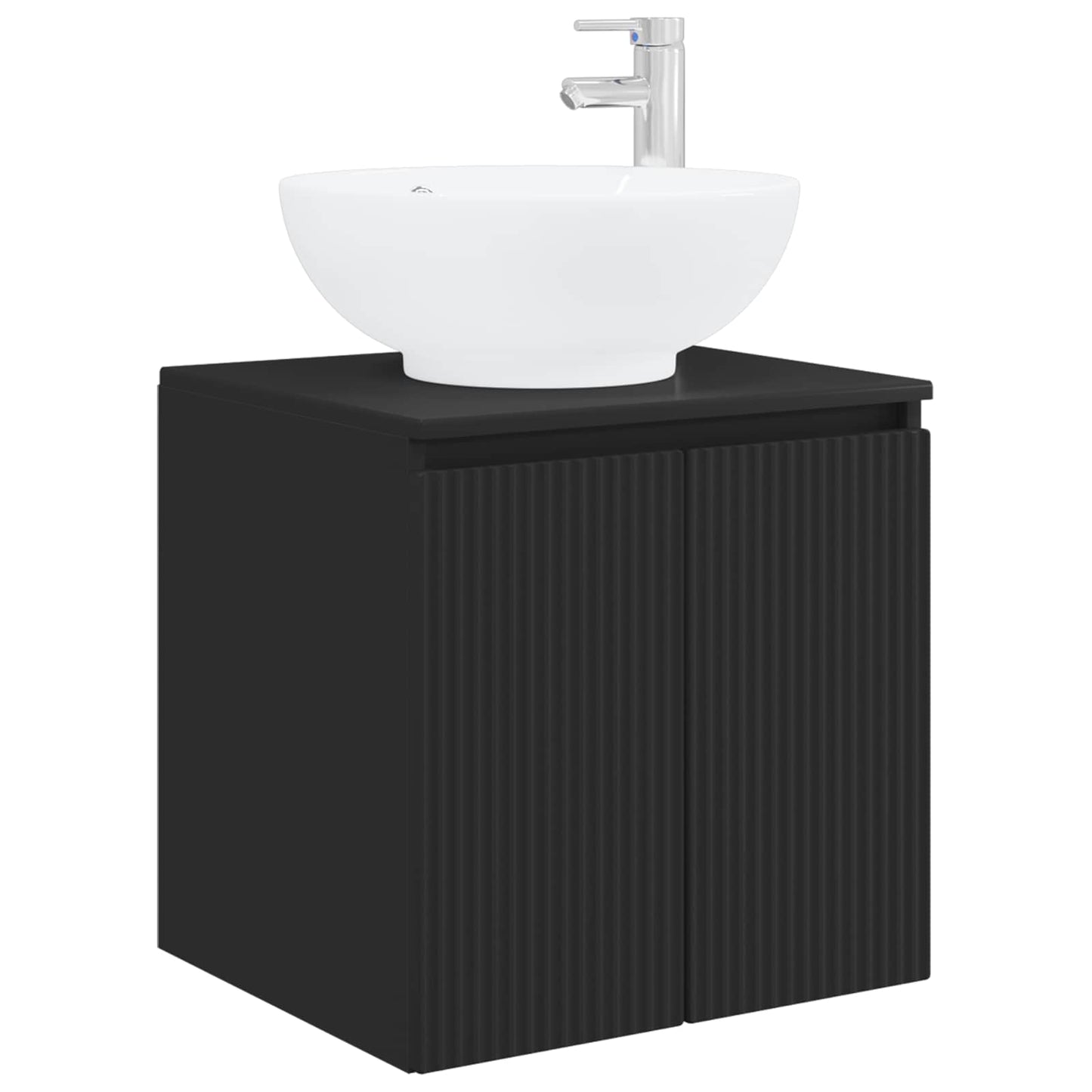 Wall-Mounted Sink Vanity Black 49.5 x 44.5 x 65 cm
