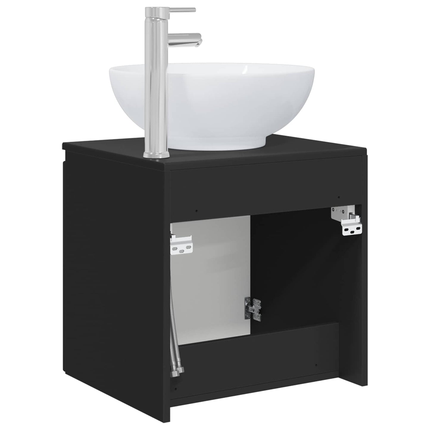 Wall-Mounted Sink Vanity Black 49.5 x 44.5 x 65 cm