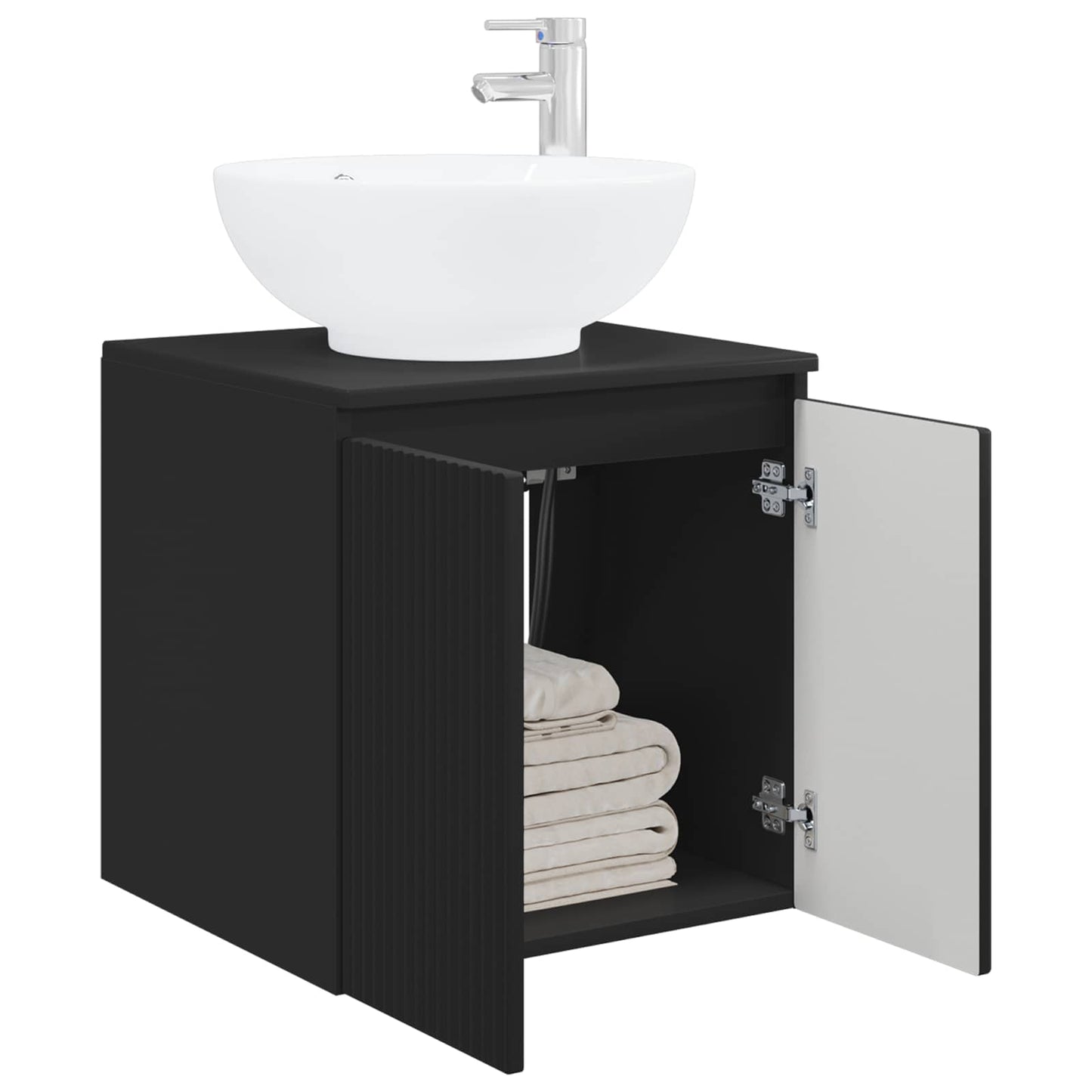 Wall-Mounted Sink Vanity Black 49.5 x 44.5 x 65 cm
