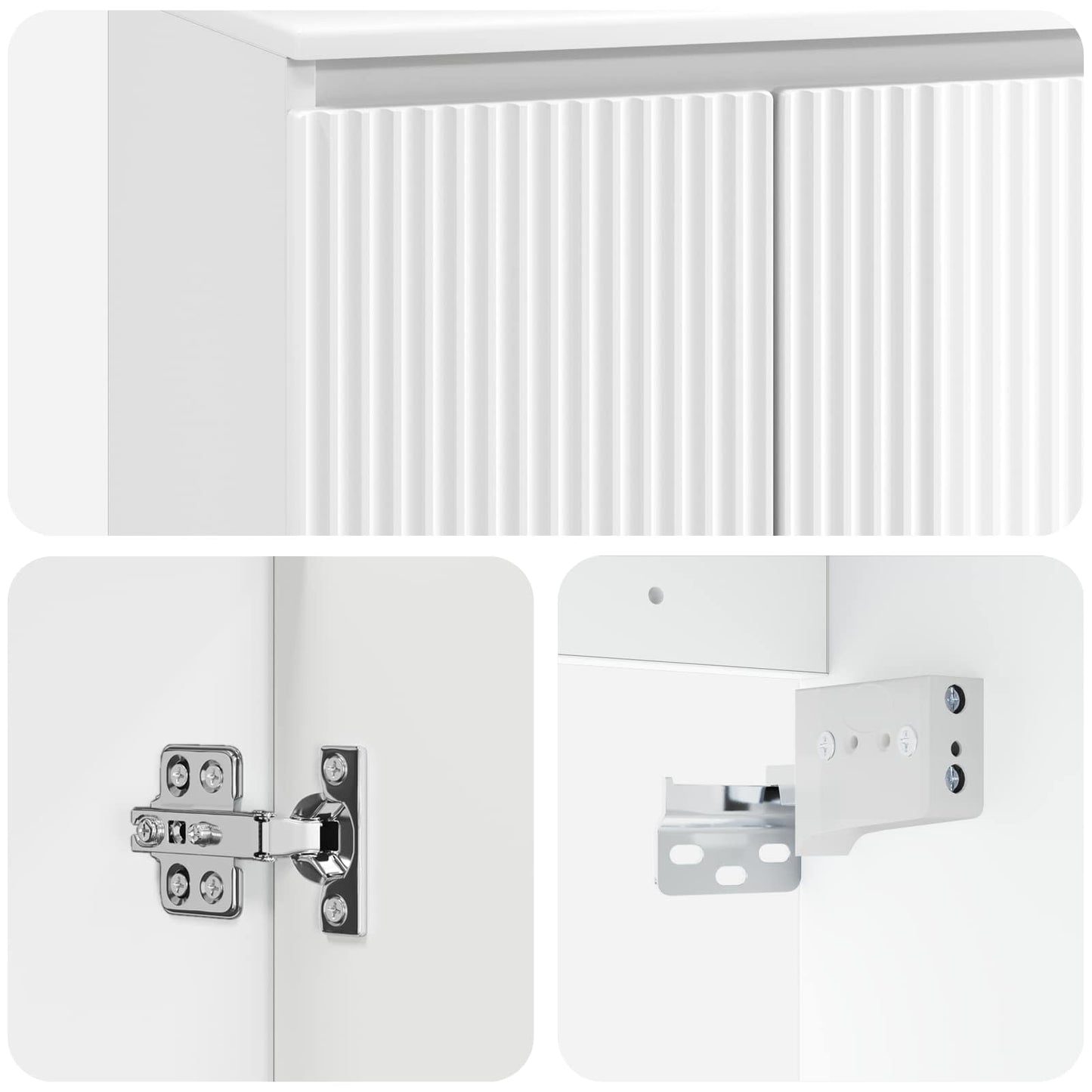 Wall-Mounted Sink Vanity High Gloss White 49.5 x 44.5 x 65 cm