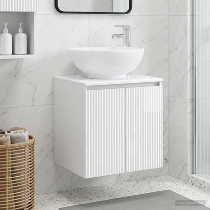 Wall-Mounted Sink Vanity High Gloss White 49.5 x 44.5 x 65 cm
