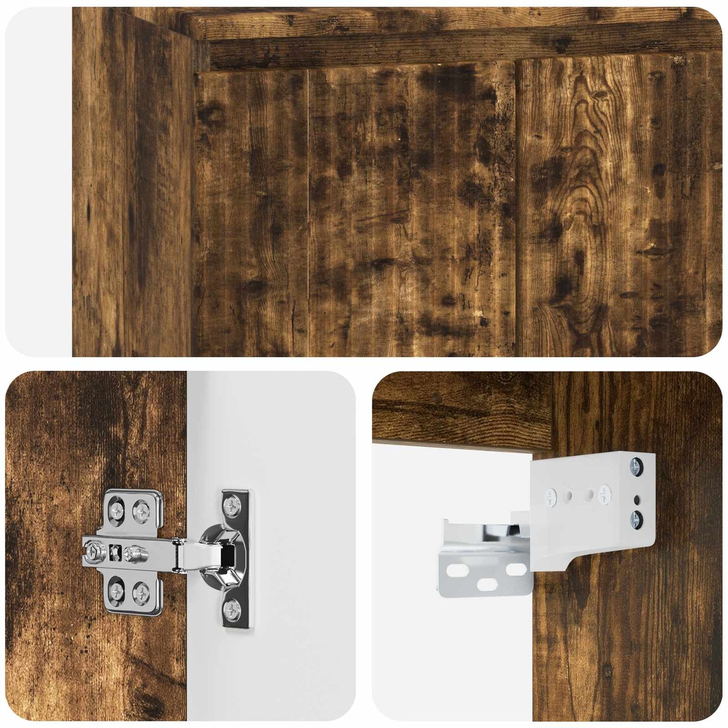 Wall-Mounted Sink Vanity Smoked Oak 49.5 x 44.5 x 65 cm