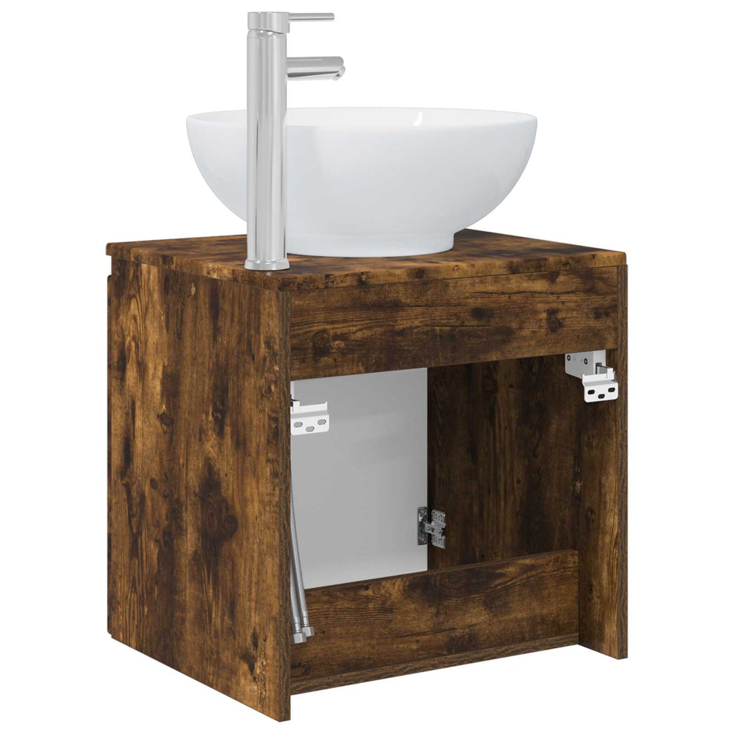 Wall-Mounted Sink Vanity Smoked Oak 49.5 x 44.5 x 65 cm
