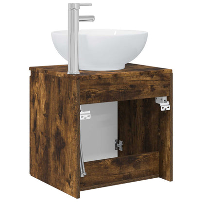 Wall-Mounted Sink Vanity Smoked Oak 49.5 x 44.5 x 65 cm