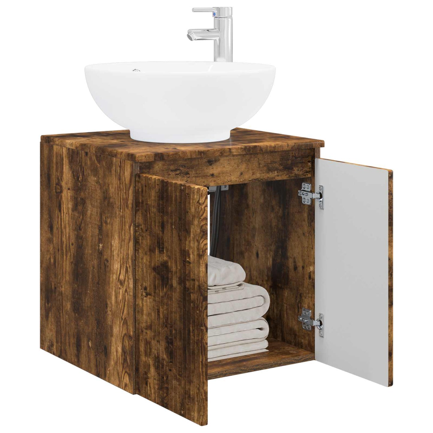 Wall-Mounted Sink Vanity Smoked Oak 49.5 x 44.5 x 65 cm