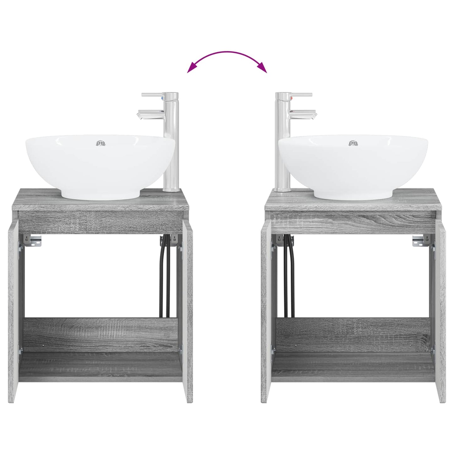 Wall-Mounted Sink Vanity Grey Sonoma 49.5 x 44.5 x 65 cm
