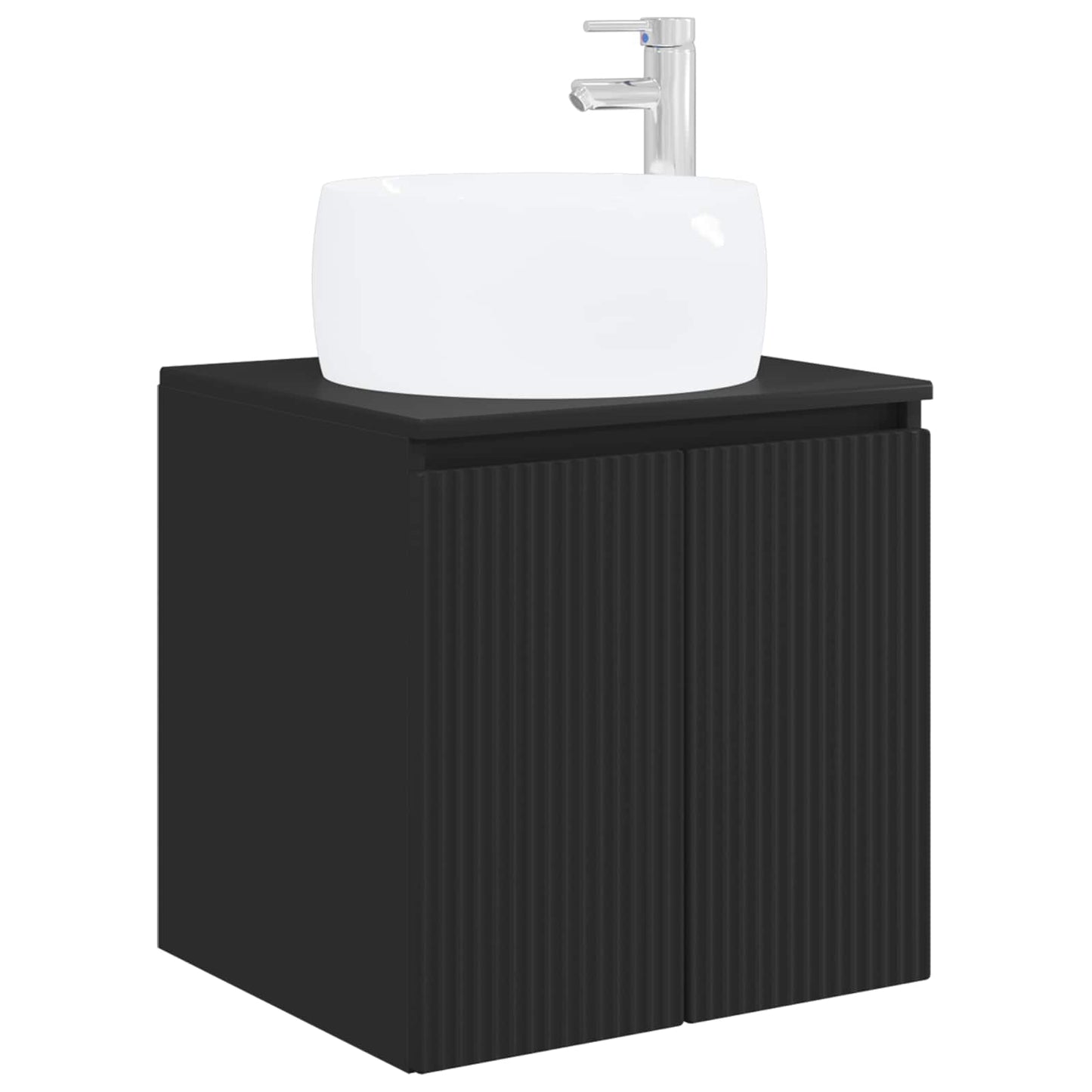 Wall-Mounted Sink Vanity Black 49.5 x 44.5 x 66 cm