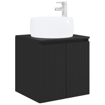 Wall-Mounted Sink Vanity Black 49.5 x 44.5 x 66 cm