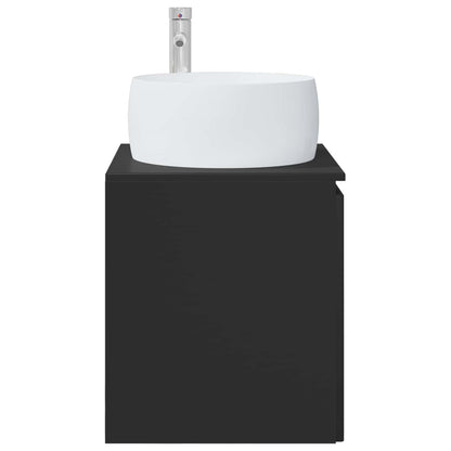 Wall-Mounted Sink Vanity Black 49.5 x 44.5 x 66 cm