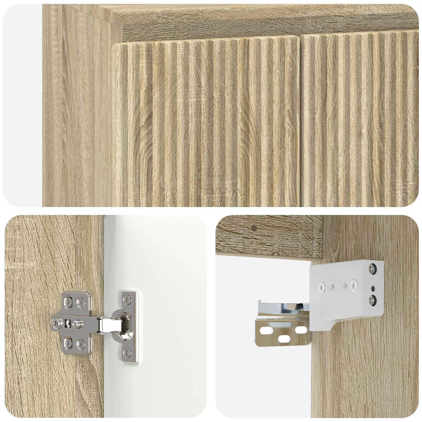 Wall-Mounted Sink Vanity Sonoma Oak 49.5 x 44.5 x 66 cm