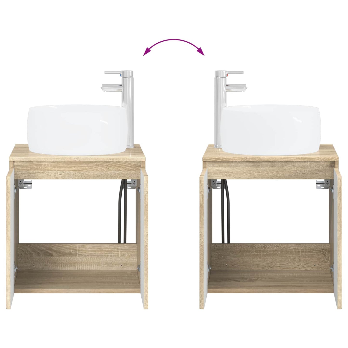 Wall-Mounted Sink Vanity Sonoma Oak 49.5 x 44.5 x 66 cm