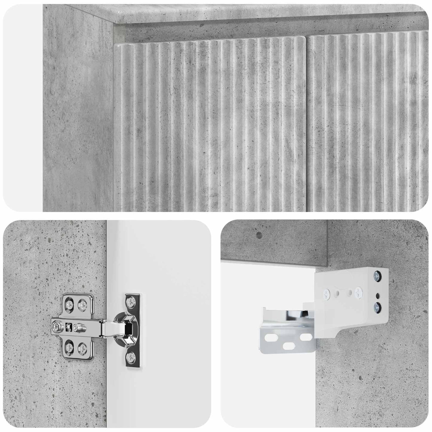 Wall-Mounted Sink Vanity Concrete Grey 49.5 x 44.5 x 66 cm