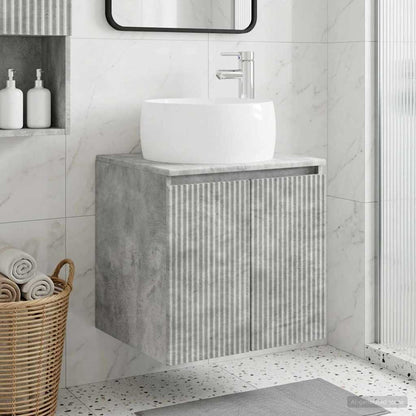 Wall-Mounted Sink Vanity Concrete Grey 49.5 x 44.5 x 66 cm