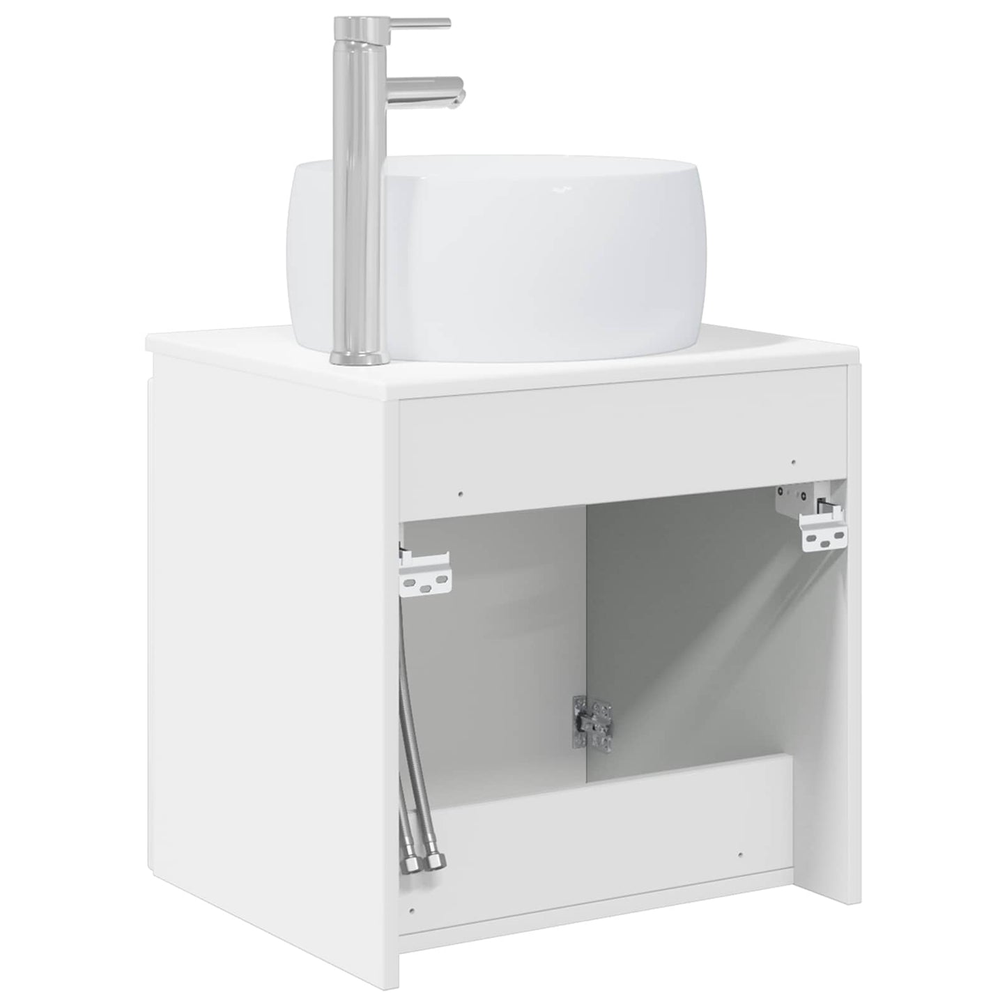 Wall-Mounted Sink Vanity High Gloss White 49.5 x 44.5 x 66 cm