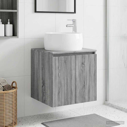 Wall-Mounted Sink Vanity Grey Sonoma 49.5 x 44.5 x 66 cm